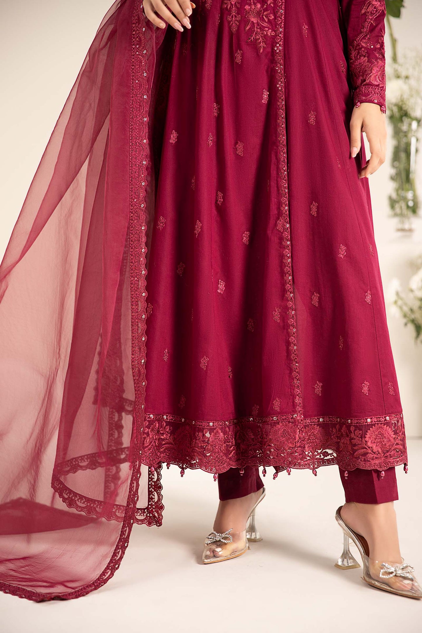 Maira B | Ready to Wear | DW-EF25-83 Red by Maria Faisal - Registered Vendor of : Maria B - type : Wedding Dress - 100% original wedding dresses