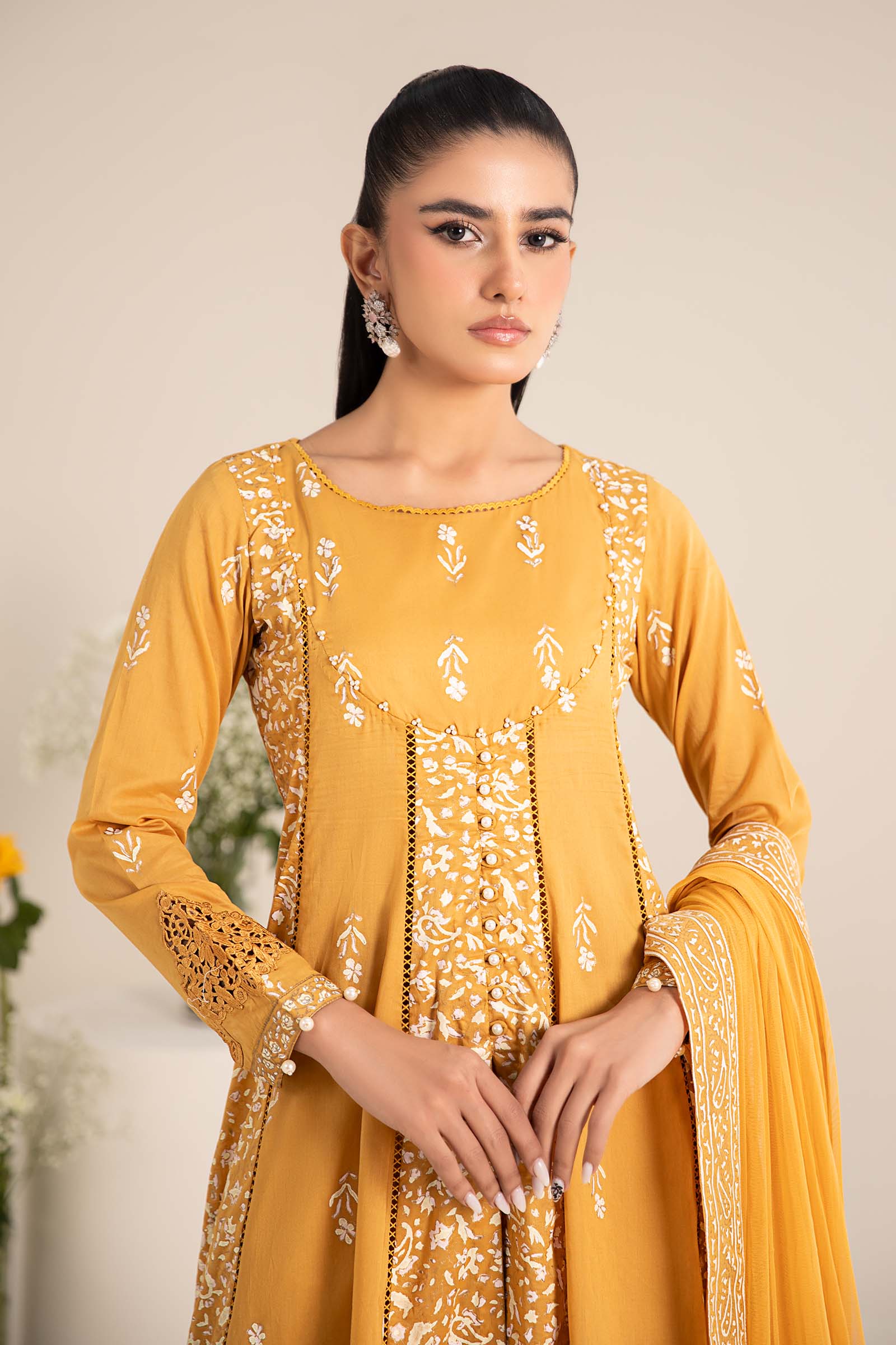 Maira B | Ready to Wear | DW-EF25-97 Yellow by Maria Faisal - Registered Vendor of : Maria B - type : Wedding Dress - 100% original wedding dresses