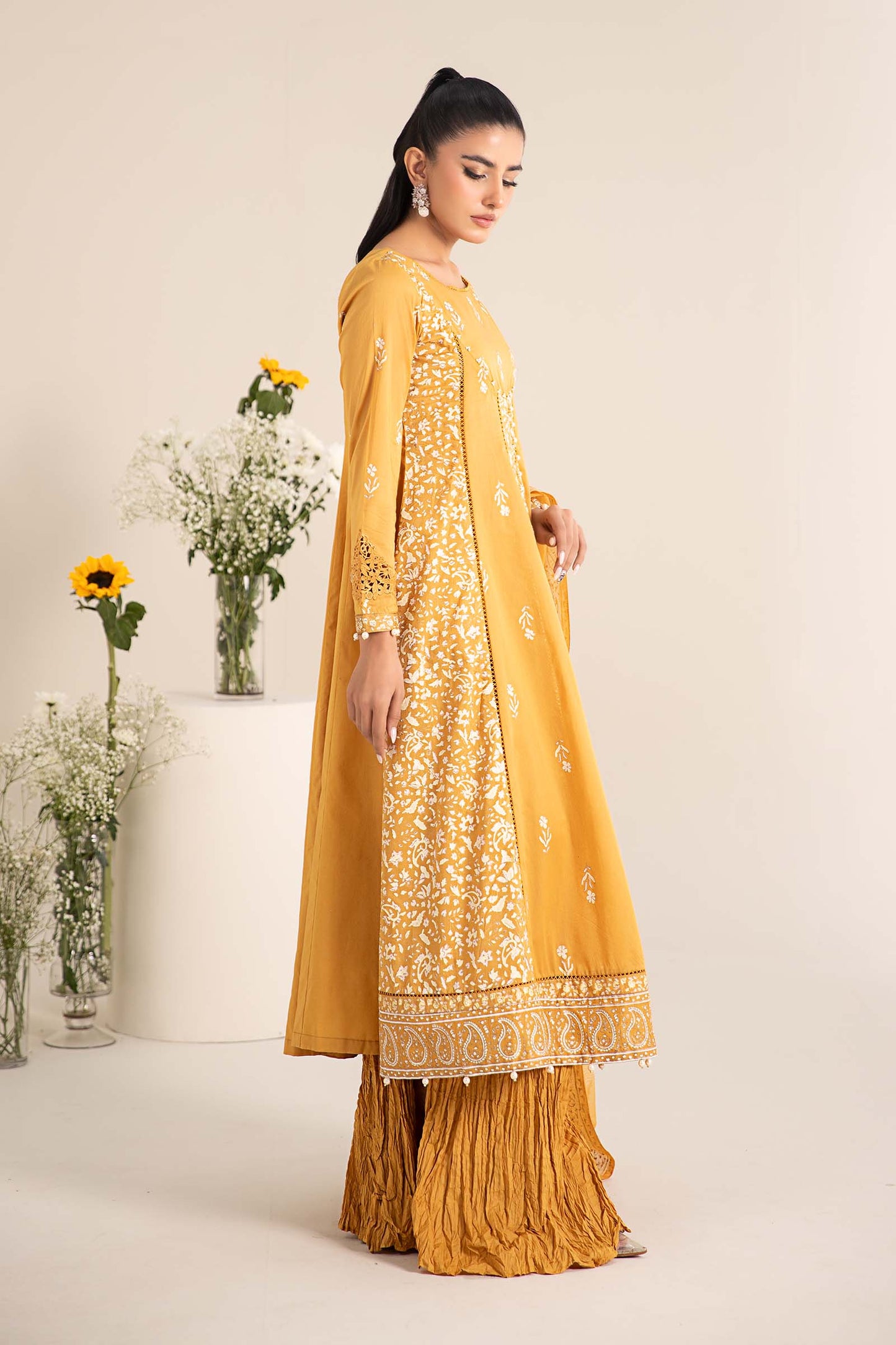 Maira B | Ready to Wear | DW-EF25-97 Yellow by Maria Faisal - Registered Vendor of : Maria B - type : Wedding Dress - 100% original wedding dresses