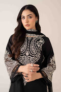 Maria B | Luxury Winter Pret 25 | DW-MN25-12-Black - Ladies Clothes - Maria Faisal