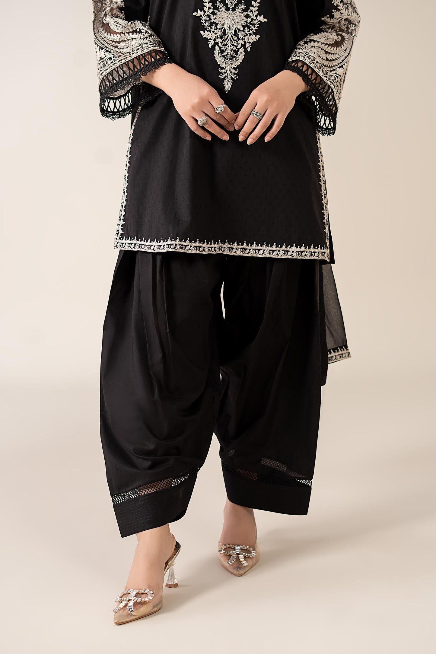 Maria B | Luxury Winter Pret 25 | DW-MN25-12-Black - Ladies Clothes - Maria Faisal