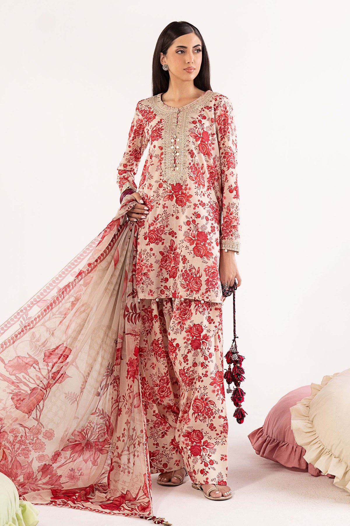 Maria B | Luxury Pret Pre Fall | DW-PF25-63R1-Pink - Luxury Dress - available at Maria Faisal in UK and USA.