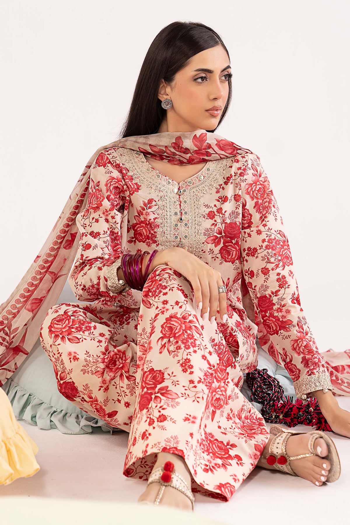 Maria B | Luxury Pret Pre Fall | DW-PF25-63R1-Pink - Luxury Dress - available at Maria Faisal in UK and USA.