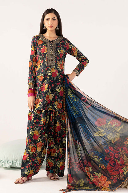 Maria B | Luxury Pret Pre Fall | DW-PF25-63R1-Teal - Luxury Dress - available at Maria Faisal in UK and USA.