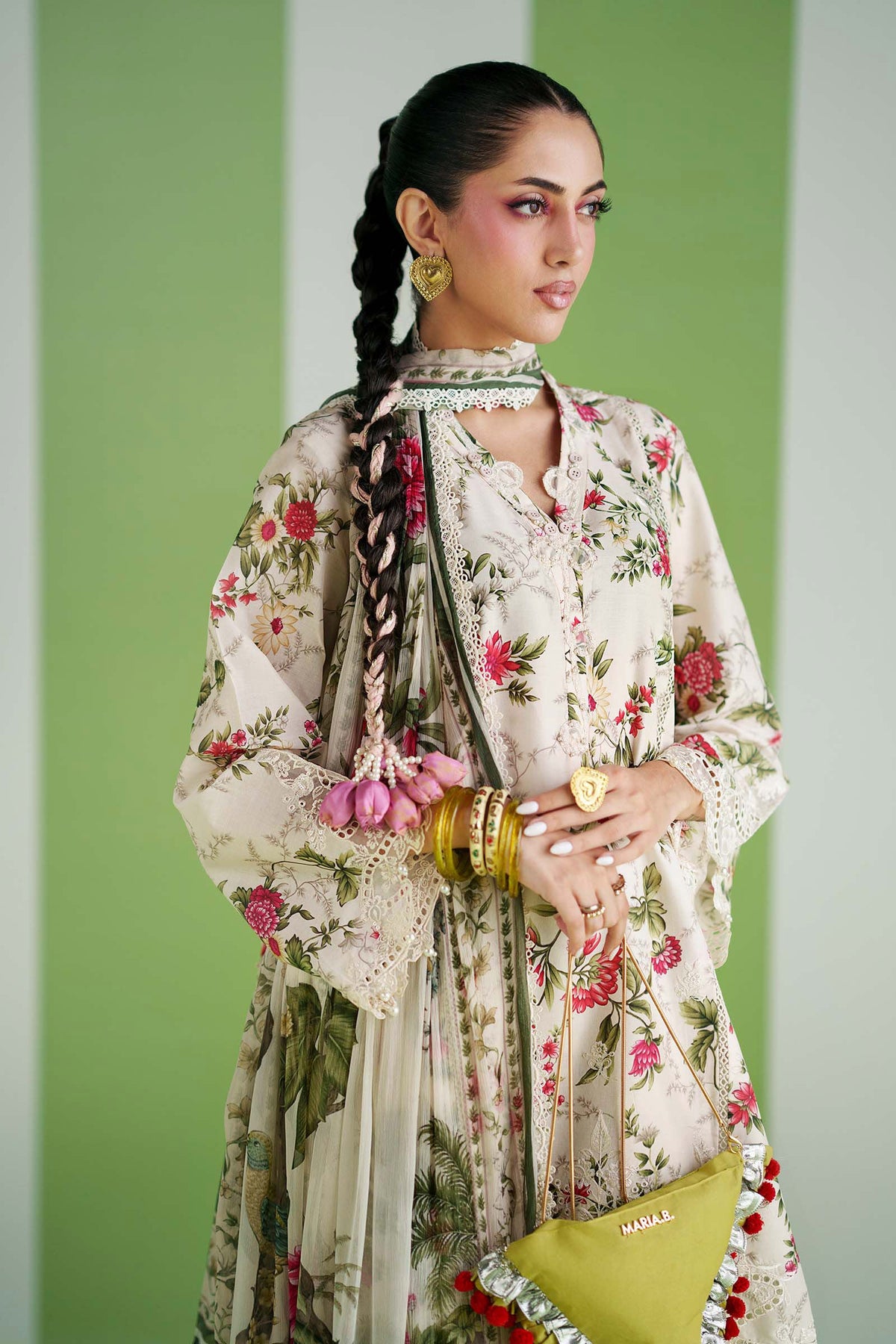 Maria B | Luxury Pret Pre Fall | DW-PF26-03-Off White - Luxury Dress - available at Maria Faisal in UK and USA.