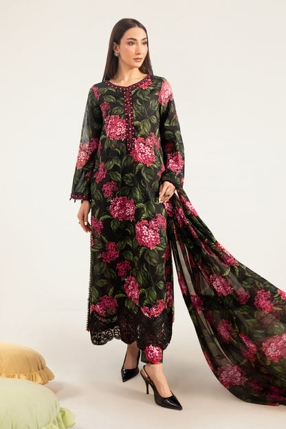 Maria B | Luxury Pret Pre Fall | DW-PF26-15-Black - Luxury Dress - available at Maria Faisal in UK and USA.