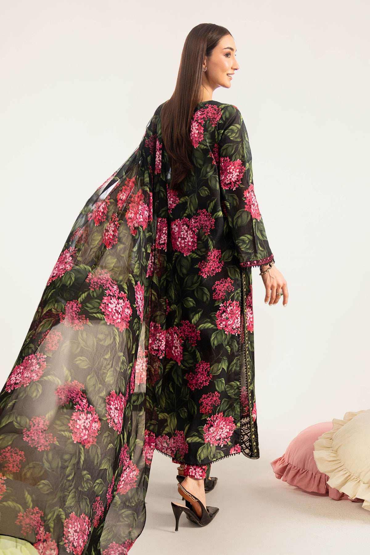 Maria B | Luxury Pret Pre Fall | DW-PF26-15-Black - Luxury Dress - available at Maria Faisal in UK and USA.