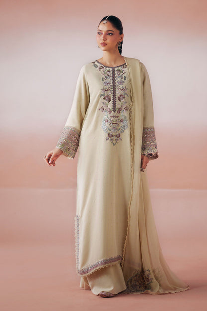 Maria B | Luxury Pret Pre Fall | DW-PF26-19-BEIGE - Luxury Dress - available at Maria Faisal in UK and USA.