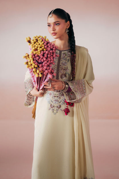 Maria B | Luxury Pret Pre Fall | DW-PF26-19-BEIGE - Luxury Dress - available at Maria Faisal in UK and USA.