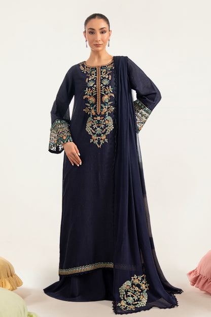 Maria B | Luxury Pret Pre Fall | DW-PF26-19-Blue - Luxury Dress - available at Maria Faisal in UK and USA.