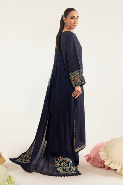 Maria B | Luxury Pret Pre Fall | DW-PF26-19-Blue - Luxury Dress - available at Maria Faisal in UK and USA.