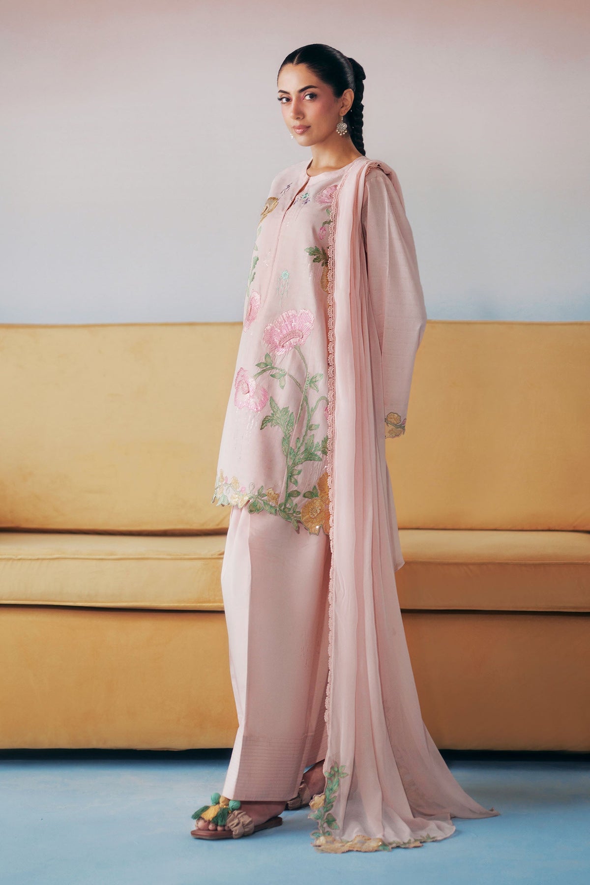 Maria B | Luxury Pret Pre Fall | DW-PF26-20-Light Pink - Luxury Dress - available at Maria Faisal in UK and USA.