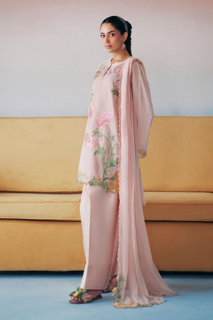 Maria B | Luxury Pret Pre Fall | DW-PF26-20-Light Pink - Luxury Dress - available at Maria Faisal in UK and USA.