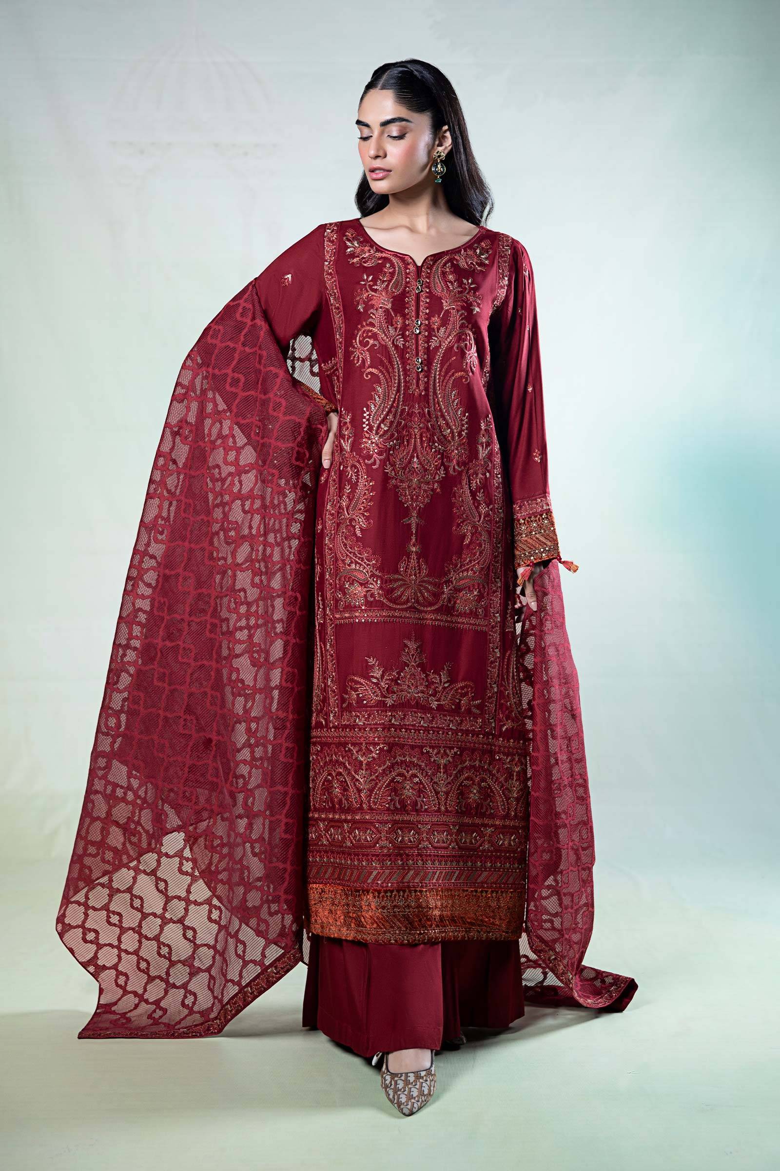 Maira B | Ready to Wear | DW-W24-22 by Maria Faisal - Registered Vendor of : Maria B - type : Wedding Dress - 100% original wedding dresses