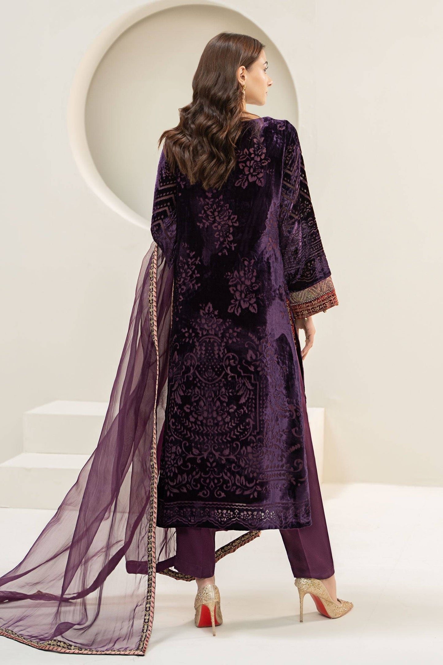 Maira B | Ready to Wear | DW-W24-174 Purple by Maria Faisal - Registered Vendor of : Maria B - type : Wedding Dress - 100% original wedding dresses