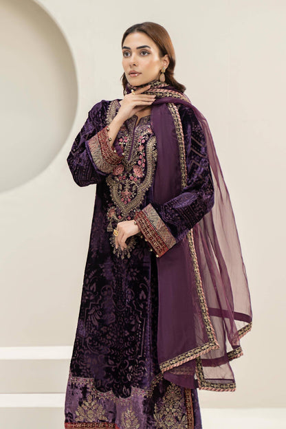 Maira B | Ready to Wear | DW-W24-174 Purple by Maria Faisal - Registered Vendor of : Maria B - type : Wedding Dress - 100% original wedding dresses