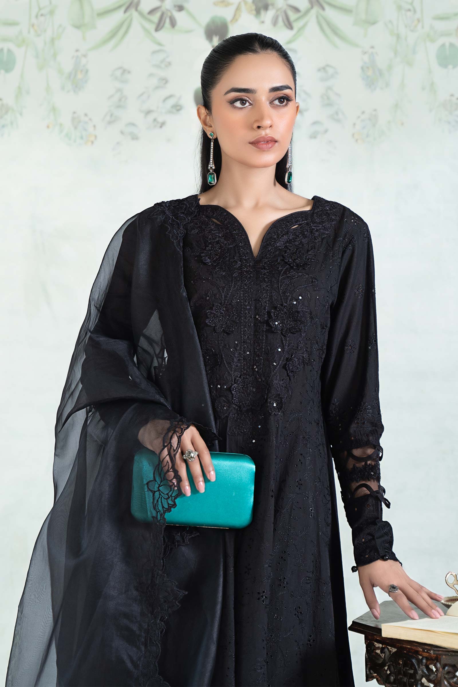 Maria B | Eid Collection 2026 | Dw-Ea24-07R1 Black - Luxury Dress - available at Maria Faisal in UK and USA.