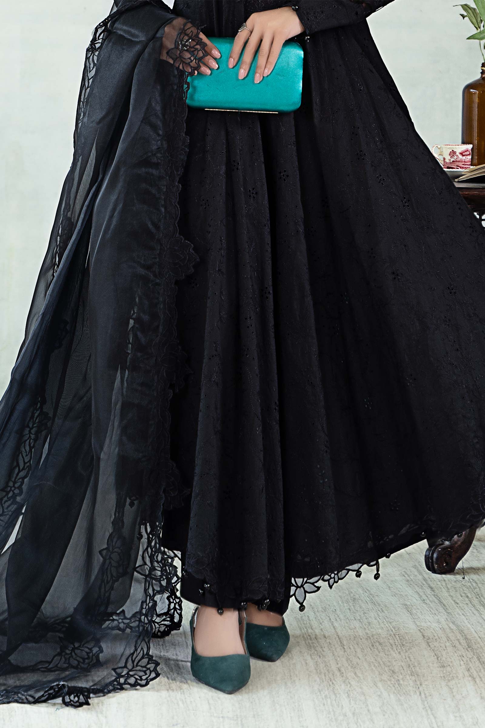 Maria B | Eid Collection 2026 | Dw-Ea24-07R1 Black - Luxury Dress - available at Maria Faisal in UK and USA.