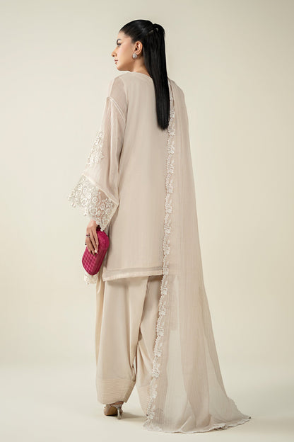 Maria B | Pre Fall Dresses | 3 Piece Embroidered Cotton Net Suit QQ - Ladies Clothes - Maria Faisal