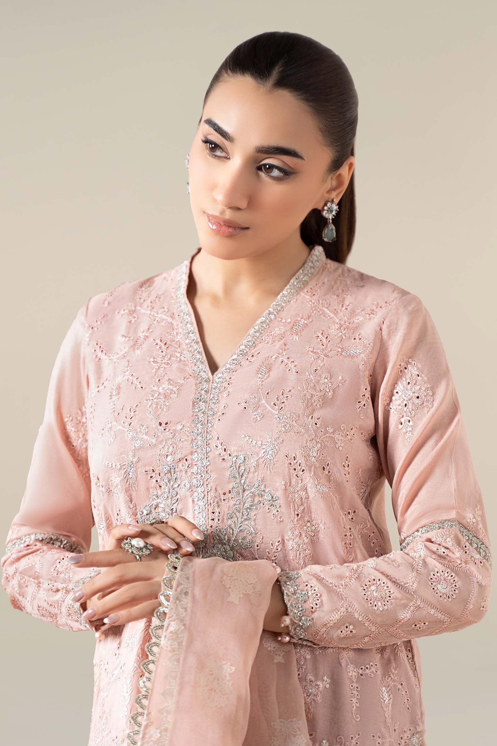 Maria B | Luxury Winter Pret 25 | DW-EA25-13-Peach - Ladies Clothes - Maria Faisal