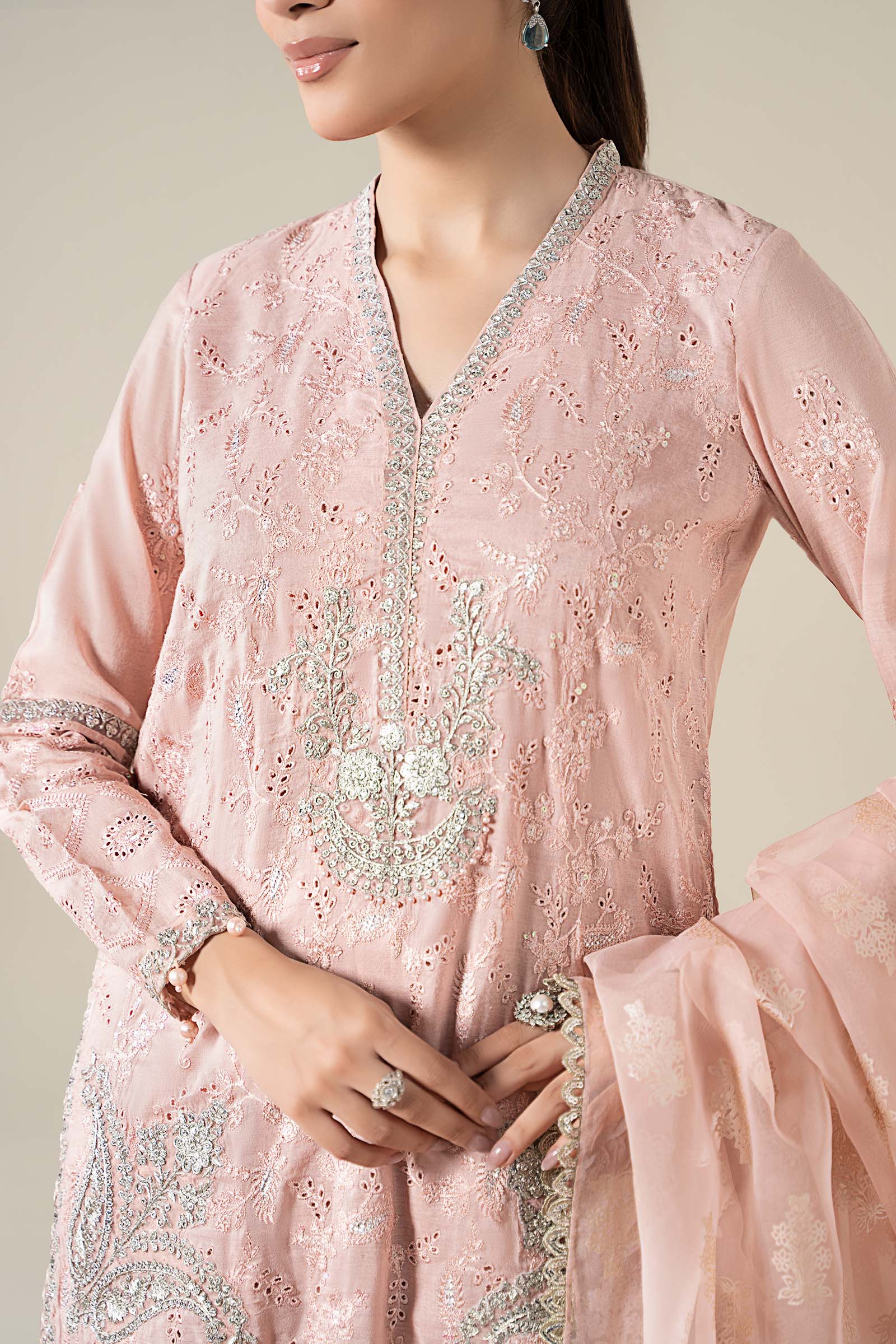 Maria B | Luxury Winter Pret 25 | DW-EA25-13-Peach - Ladies Clothes - Maria Faisal