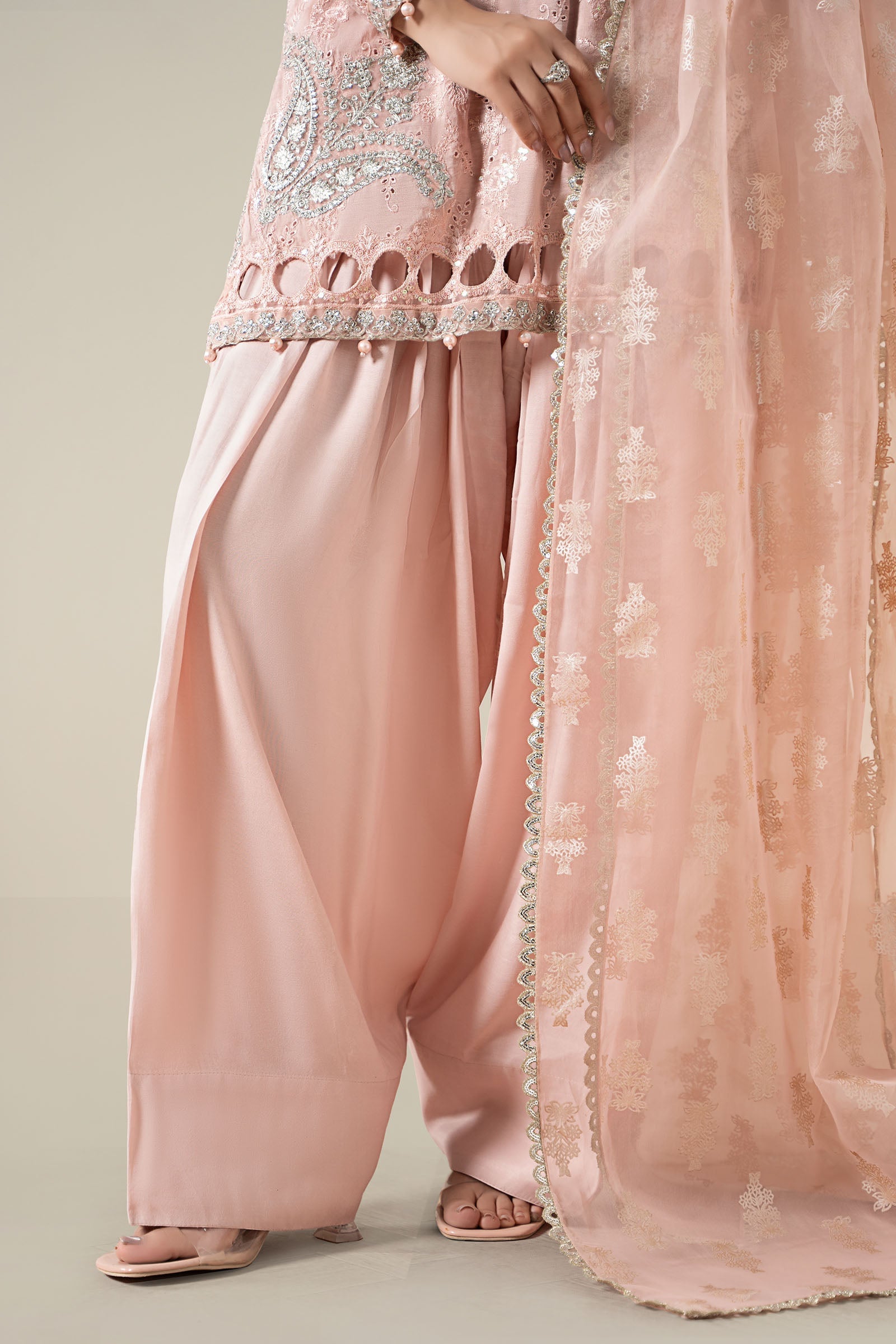 Maria B | Luxury Winter Pret 25 | DW-EA25-13-Peach - Ladies Clothes - Maria Faisal