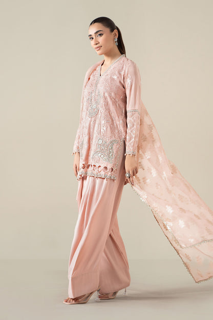 Maria B | Luxury Winter Pret 25 | DW-EA25-13-Peach - Ladies Clothes - Maria Faisal