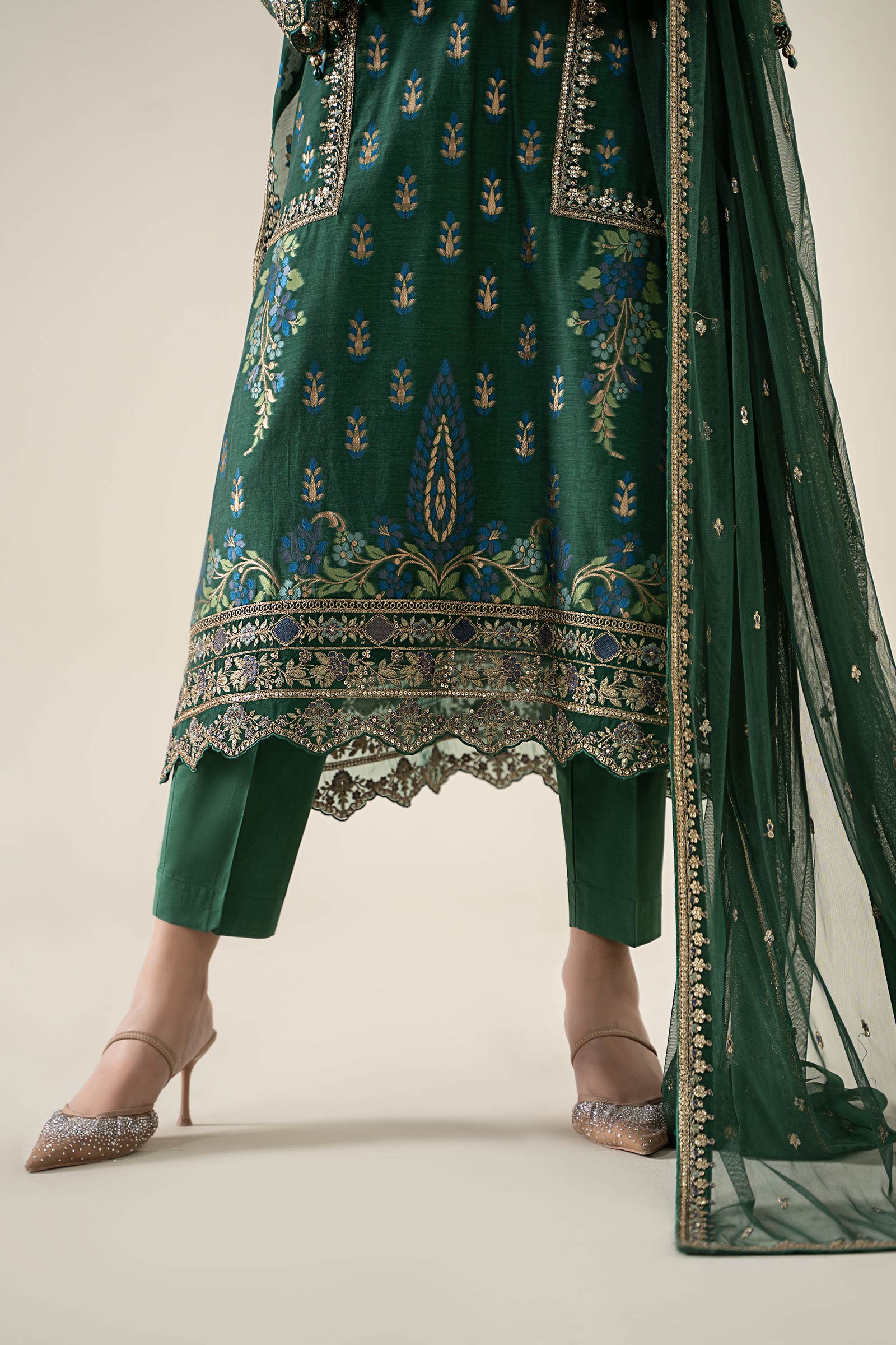 Maria B | Luxury Winter Pret 25 |DW-EA25-59-Green - Ladies Clothes - Maria Faisal