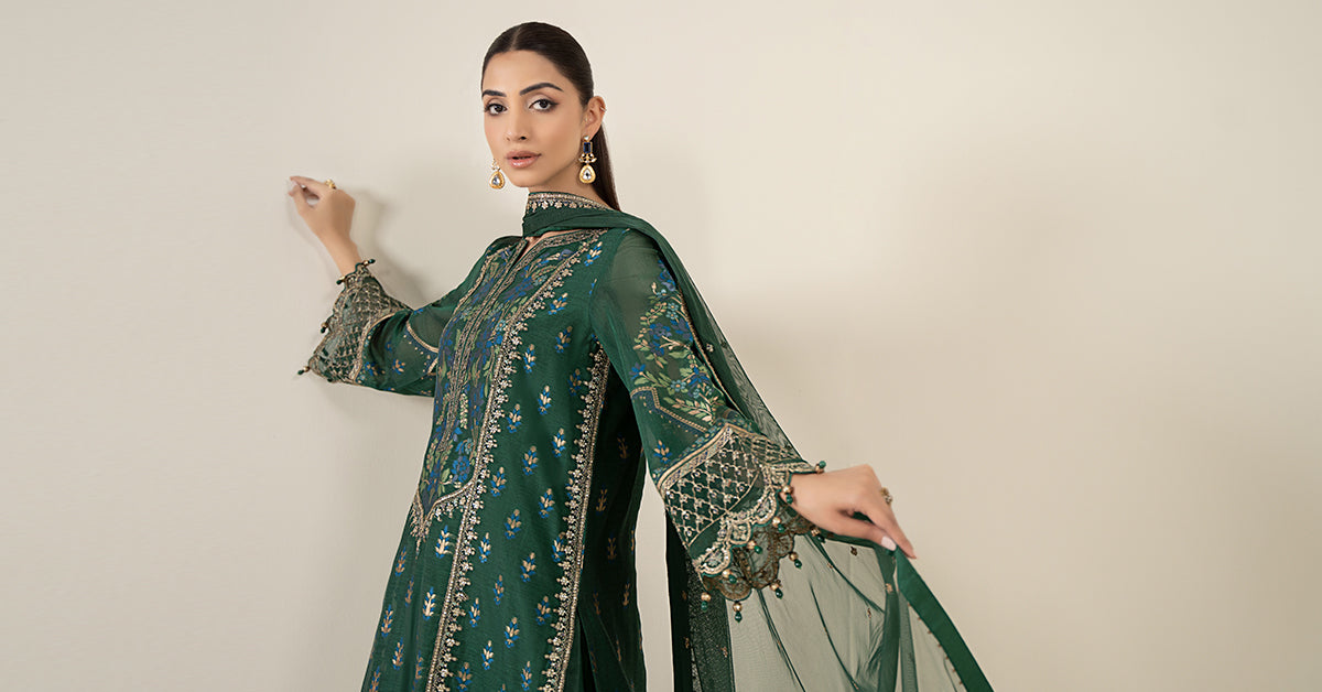 Maria B | Luxury Winter Pret 25 |DW-EA25-59-Green - Ladies Clothes - Maria Faisal