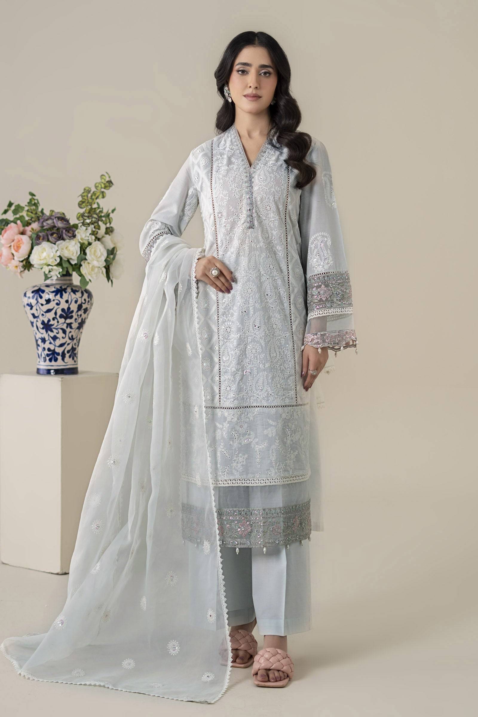 Maria B | Luxury Pret 25 | DW-EA25-86 by Maria Faisal - Registered Vendor of : Maria B - type : Ladies Clothes - 100% original wedding dresses