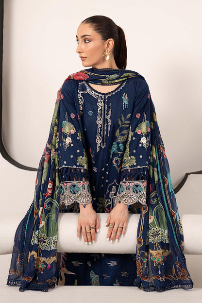 Maria B | Luxury Pret Pre Fall | DW-EA26-11-Blue - Luxury Dress - available at Maria Faisal in UK and USA.
