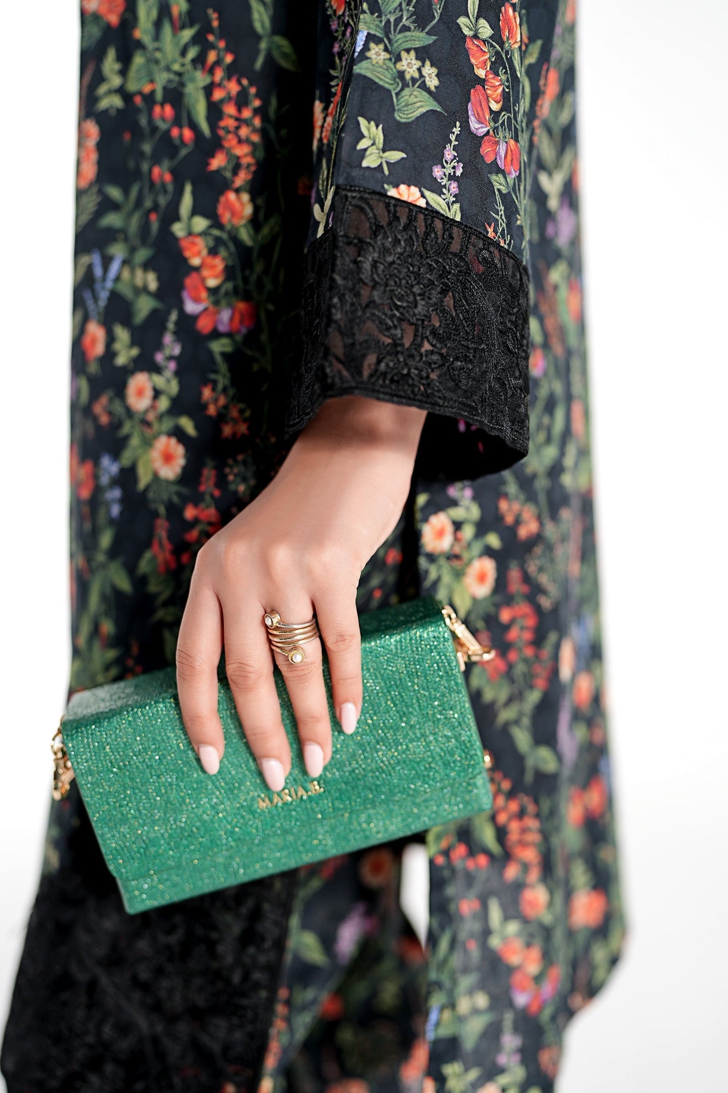 Maria B | Luxury Winter Pret 25 | DW-EF23-71R1-Black - Ladies Clothes - Maria Faisal