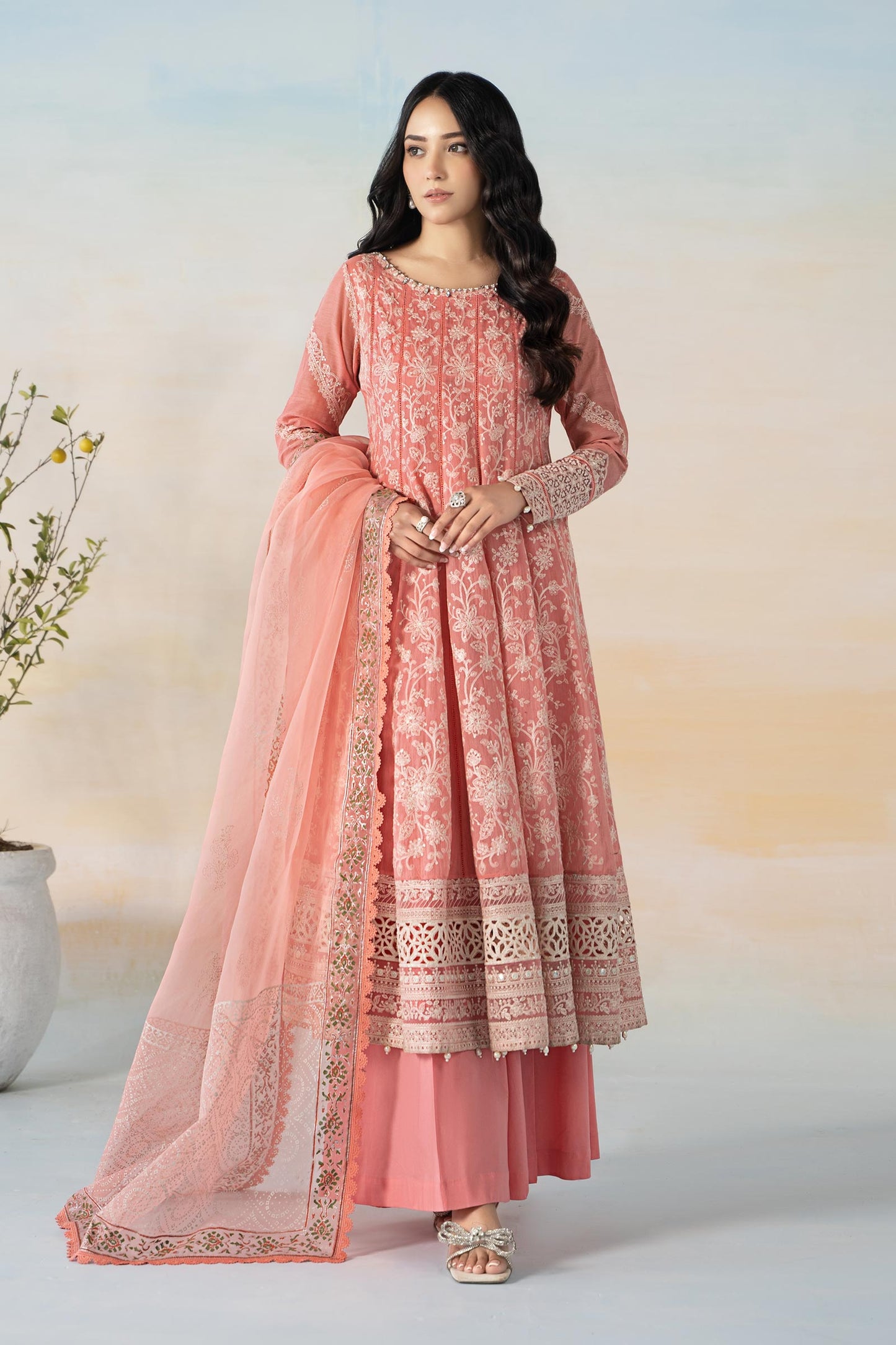 Maria B | Eid Festive Pret | DW-EF24-06R1 - Luxury Dress - available at Maria Faisal in UK and USA.