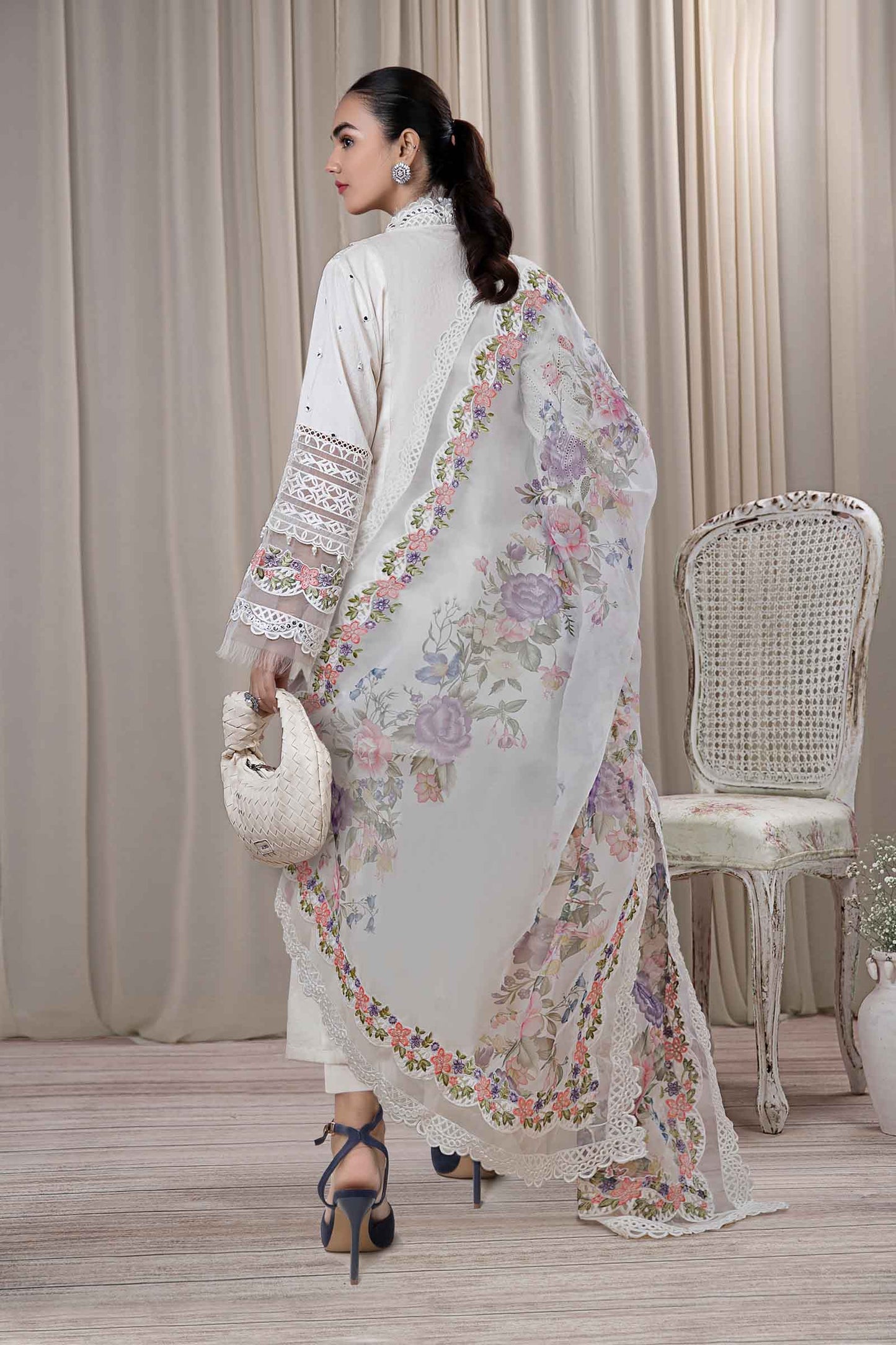 Maria B | Eid Collection 2026 | Dw-Ef24-30R1 White - Luxury Dress - available at Maria Faisal in UK and USA.