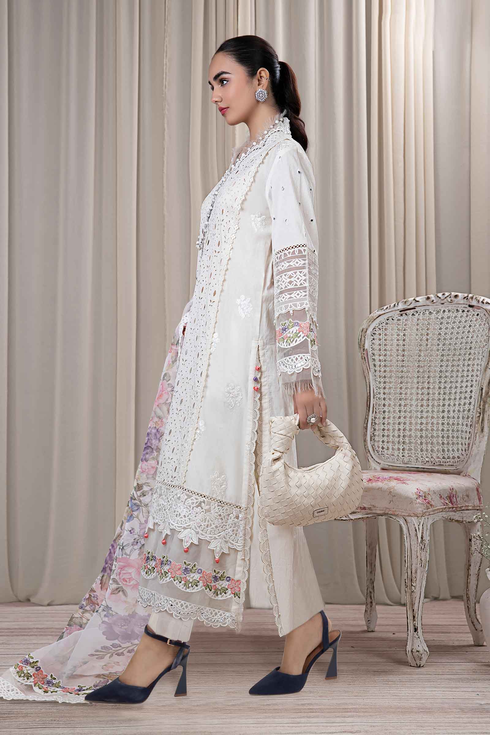 Maria B | Eid Collection 2026 | Dw-Ef24-30R1 White - Luxury Dress - available at Maria Faisal in UK and USA.