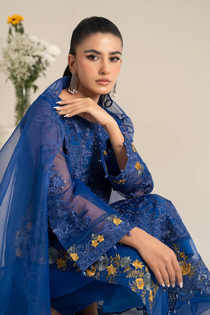 Maira B | Ready to Wear | DW-EF25-02 Blue by Maria Faisal - Registered Vendor of : Maria B - type : Wedding Dress - 100% original wedding dresses