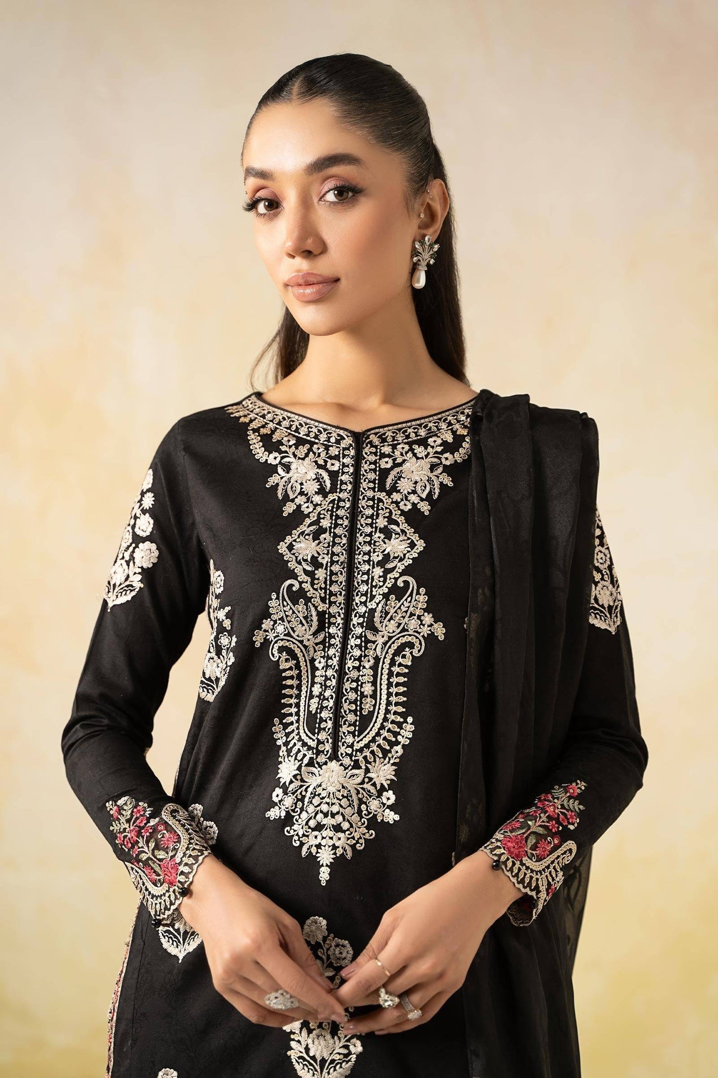 Maira B | Ready to Wear | DW-EF25-03 Black by Maria Faisal - Registered Vendor of : Maria B - type : Wedding Dress - 100% original wedding dresses