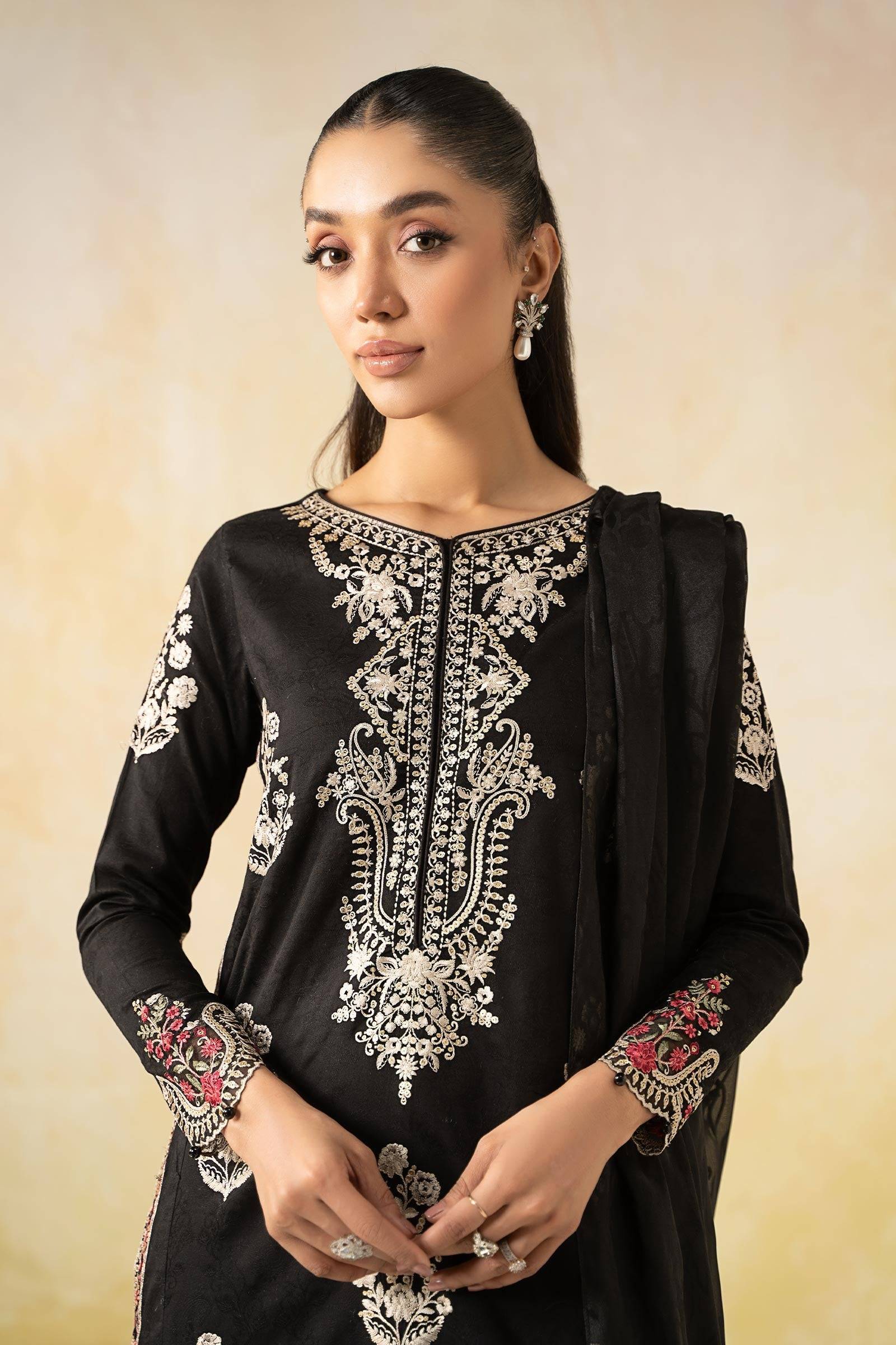 Maira B | Ready to Wear | DW-EF25-03 Black by Maria Faisal - Registered Vendor of : Maria B - type : Wedding Dress - 100% original wedding dresses