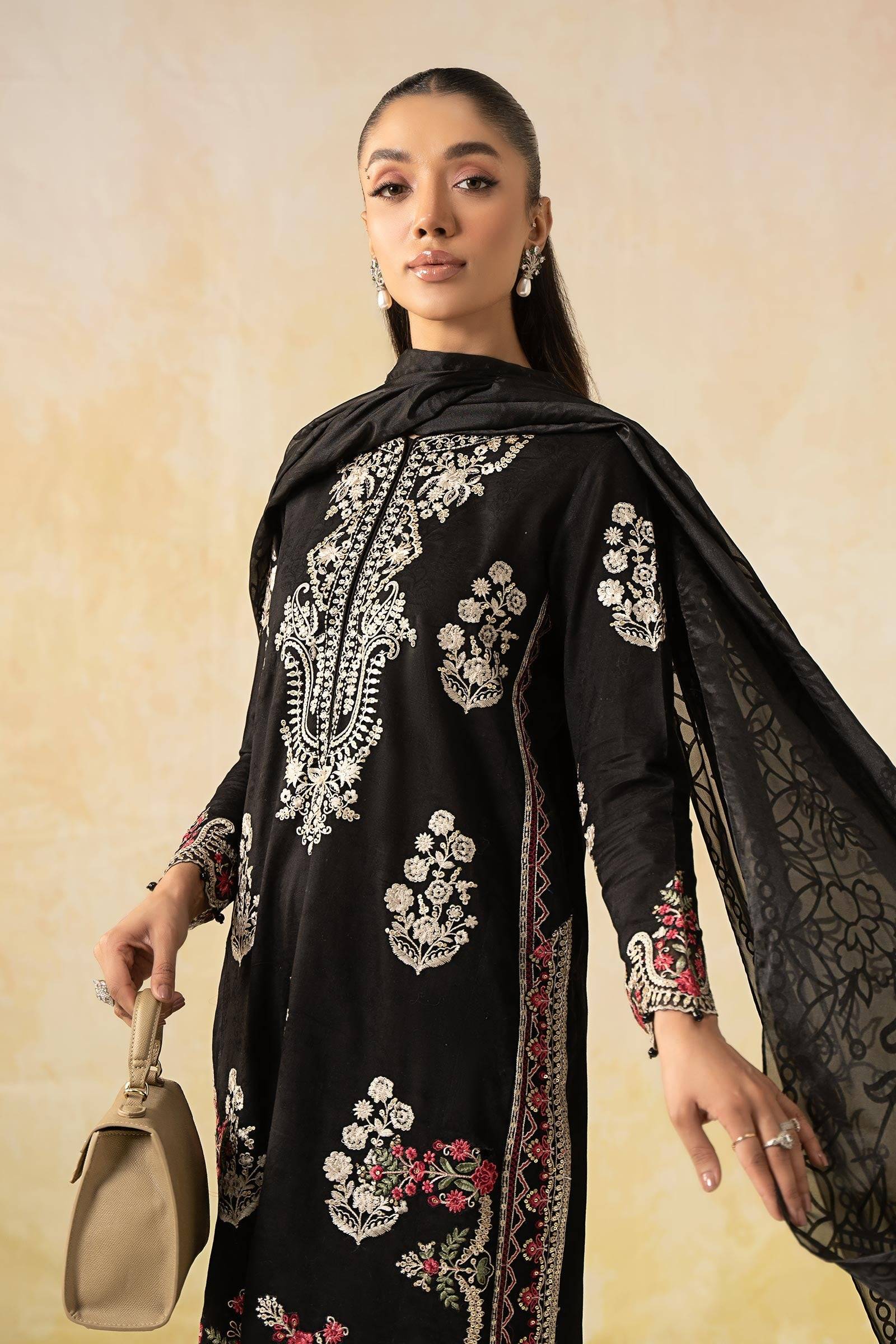 Maira B | Ready to Wear | DW-EF25-03 Black by Maria Faisal - Registered Vendor of : Maria B - type : Wedding Dress - 100% original wedding dresses