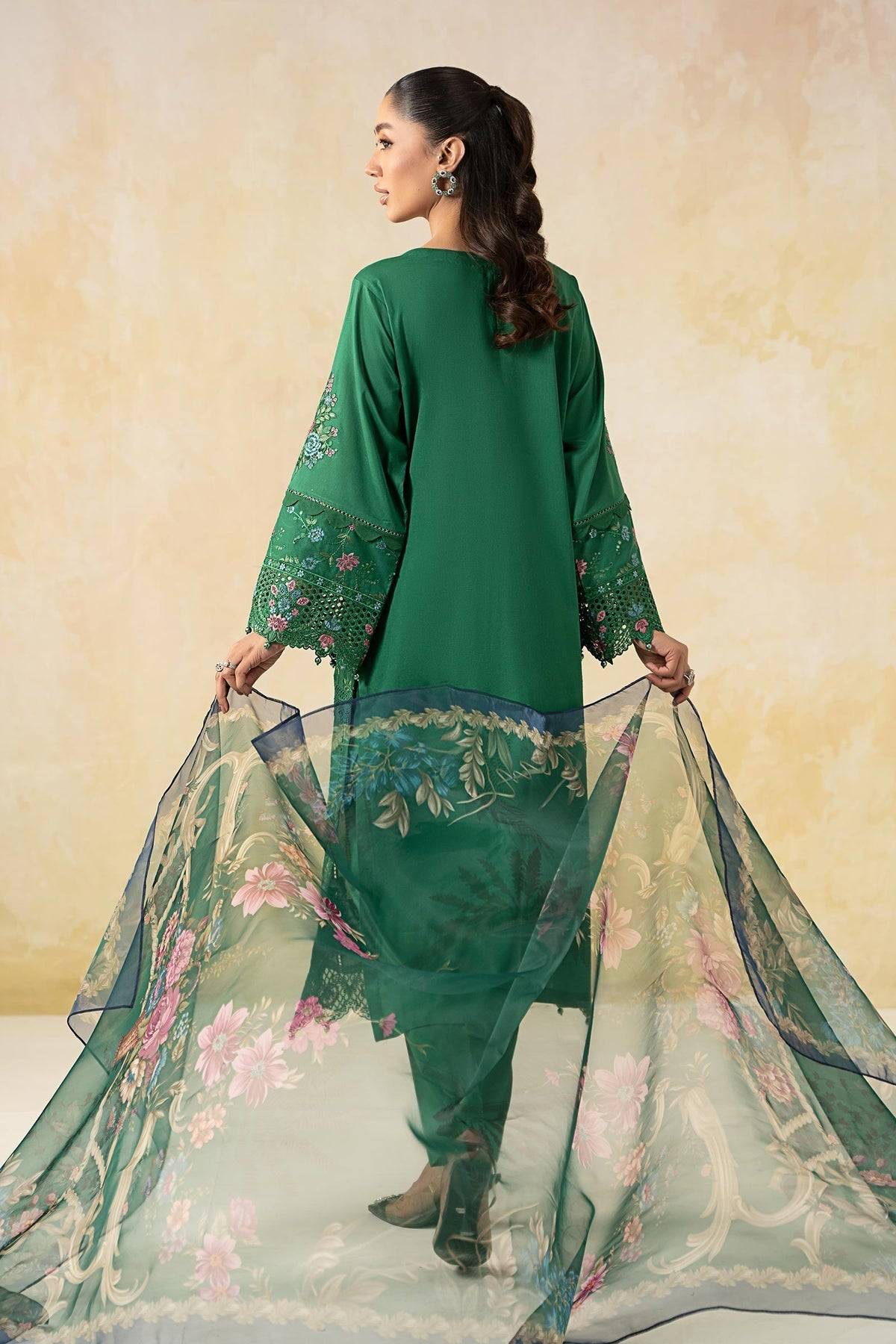 Maria B | Formal Wears | DW-EF25-04 Green by Maria Faisal - Registered Vendor of : Maria B - type : Ladies Clothes - 100% original wedding dresses