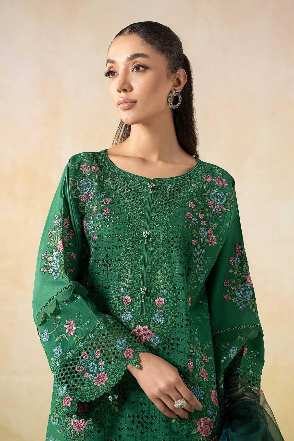 Maria B | Formal Wears | DW-EF25-04 Green by Maria Faisal - Registered Vendor of : Maria B - type : Ladies Clothes - 100% original wedding dresses