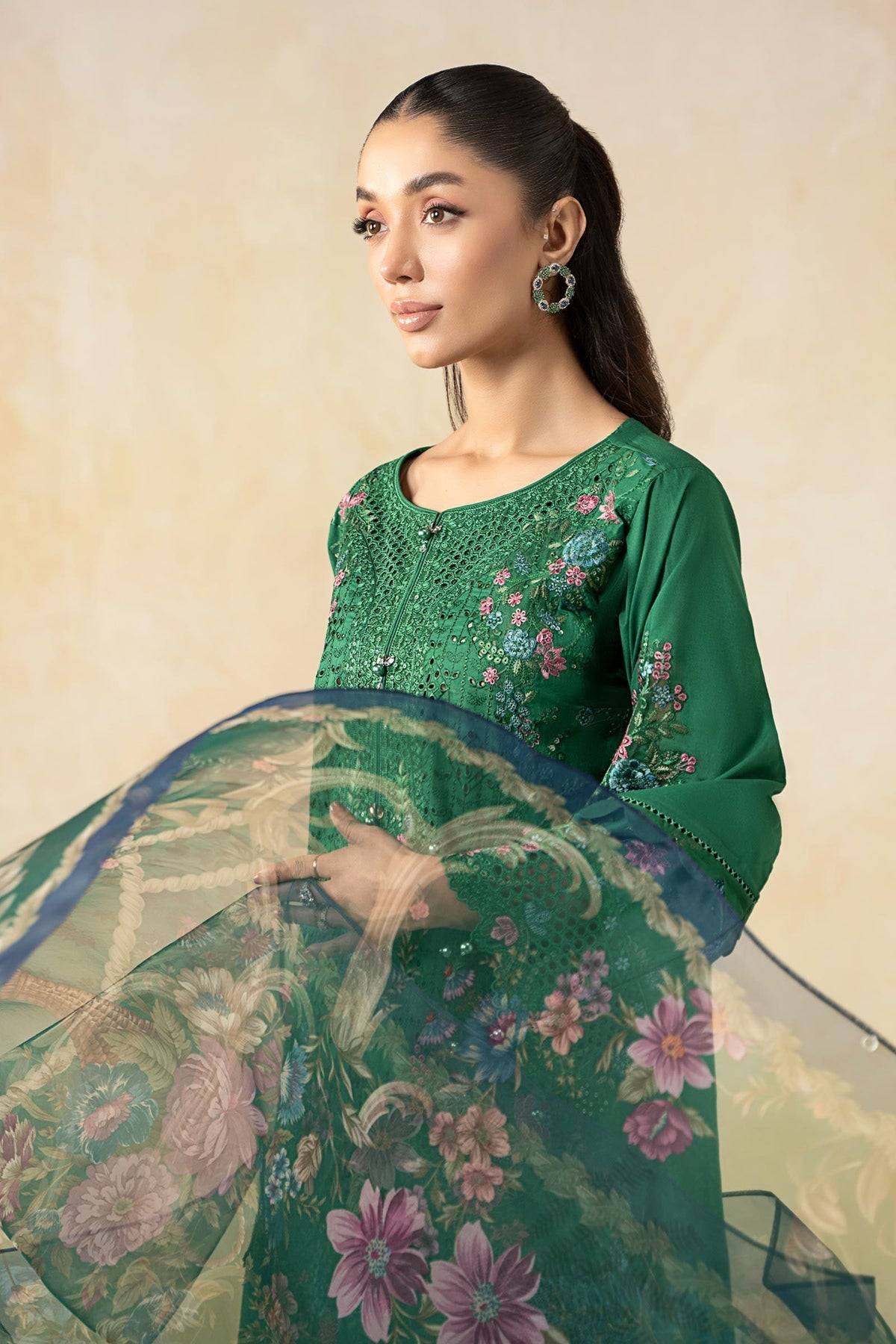 Maria B | Formal Wears | DW-EF25-04 Green by Maria Faisal - Registered Vendor of : Maria B - type : Ladies Clothes - 100% original wedding dresses