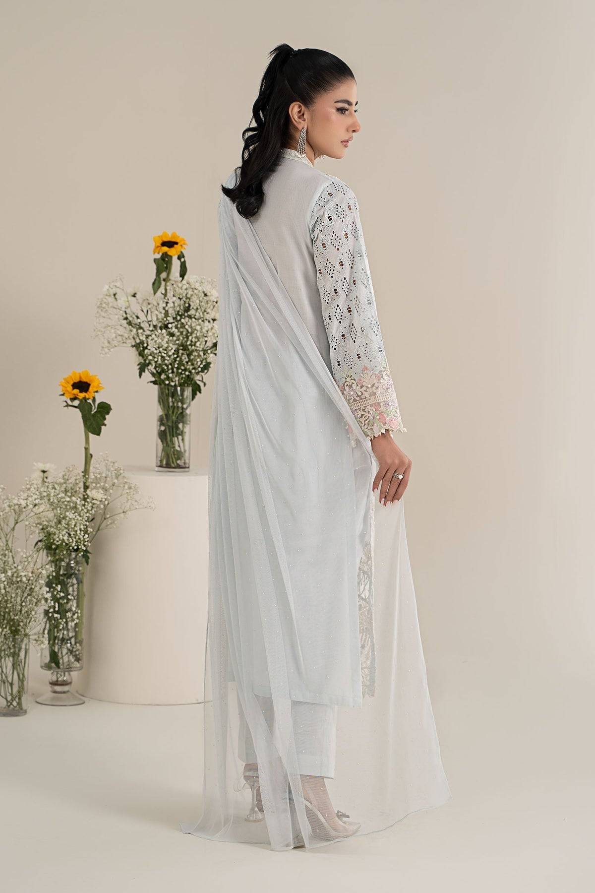 Maria B | Formal Wears | DW-EF25-07 Light Blue by Maria Faisal - Registered Vendor of : Maria B - type : Ladies Clothes - 100% original wedding dresses