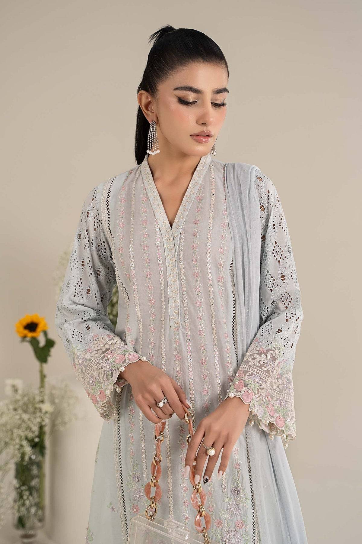 Maria B | Formal Wears | DW-EF25-07 Light Blue by Maria Faisal - Registered Vendor of : Maria B - type : Ladies Clothes - 100% original wedding dresses