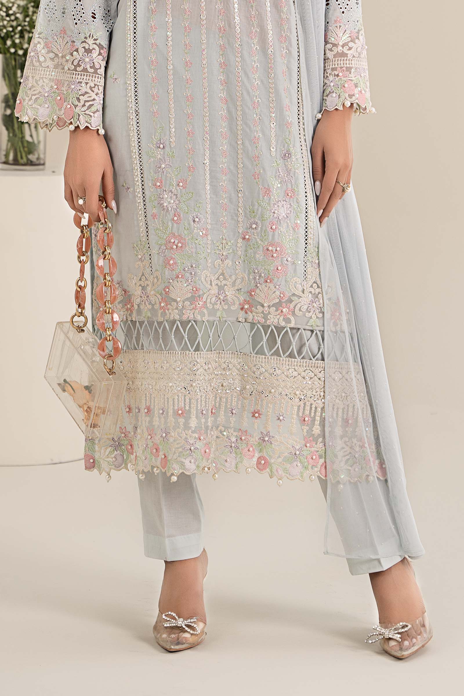 Maira B | Ready to Wear | DW-EF25-07 Blue by Maria Faisal - Registered Vendor of : Maria B - type : Wedding Dress - 100% original wedding dresses