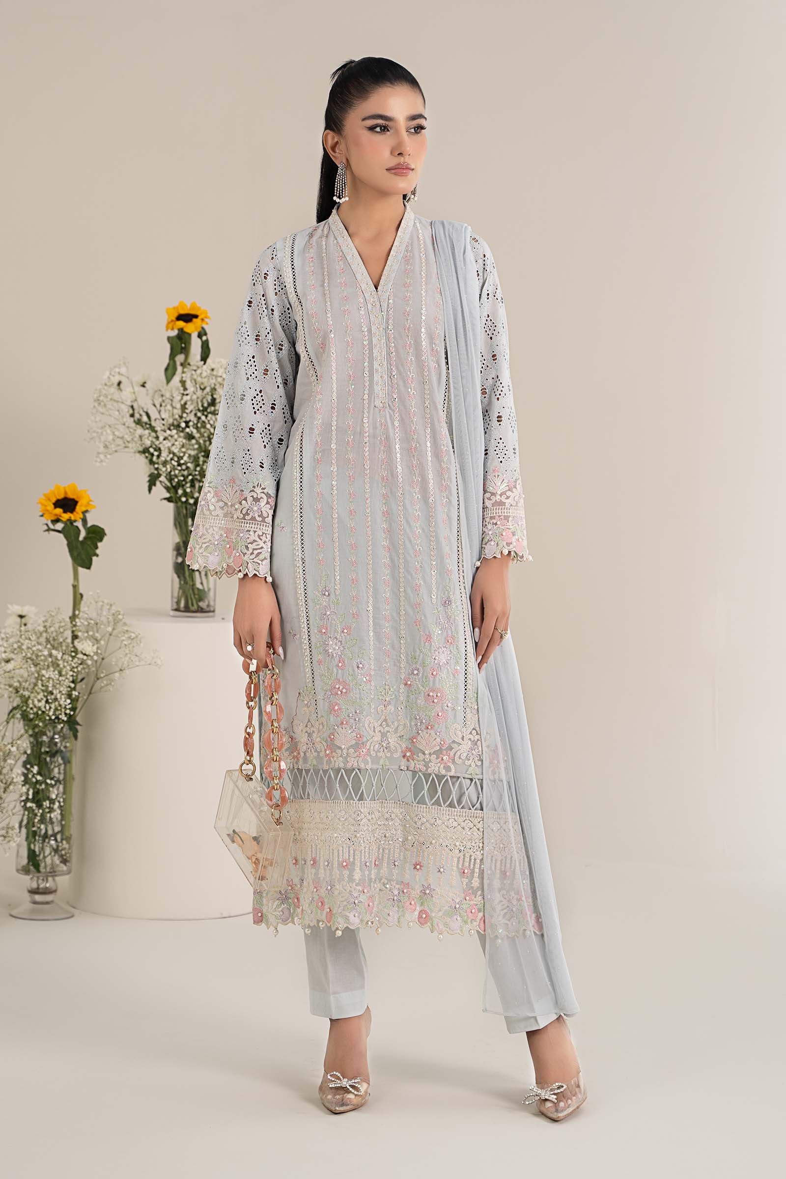 Maira B | Ready to Wear | DW-EF25-07 Blue by Maria Faisal - Registered Vendor of : Maria B - type : Wedding Dress - 100% original wedding dresses