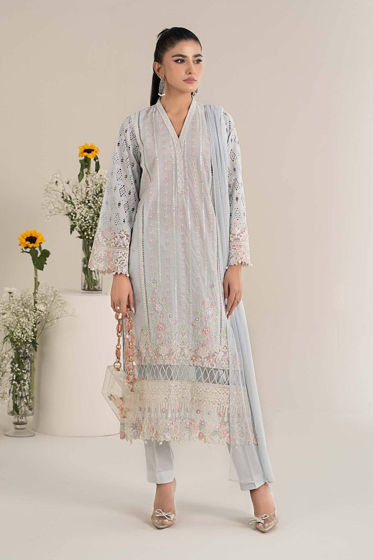 Maria B | Formal Wears | DW-EF25-07 Light Blue by Maria Faisal - Registered Vendor of : Maria B - type : Ladies Clothes - 100% original wedding dresses