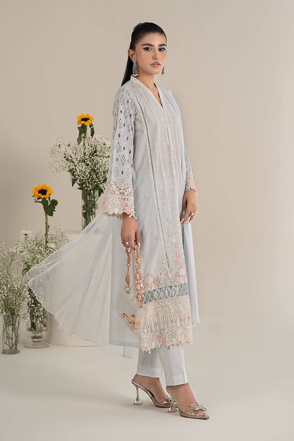 Maria B | Formal Wears | DW-EF25-07 Light Blue by Maria Faisal - Registered Vendor of : Maria B - type : Ladies Clothes - 100% original wedding dresses