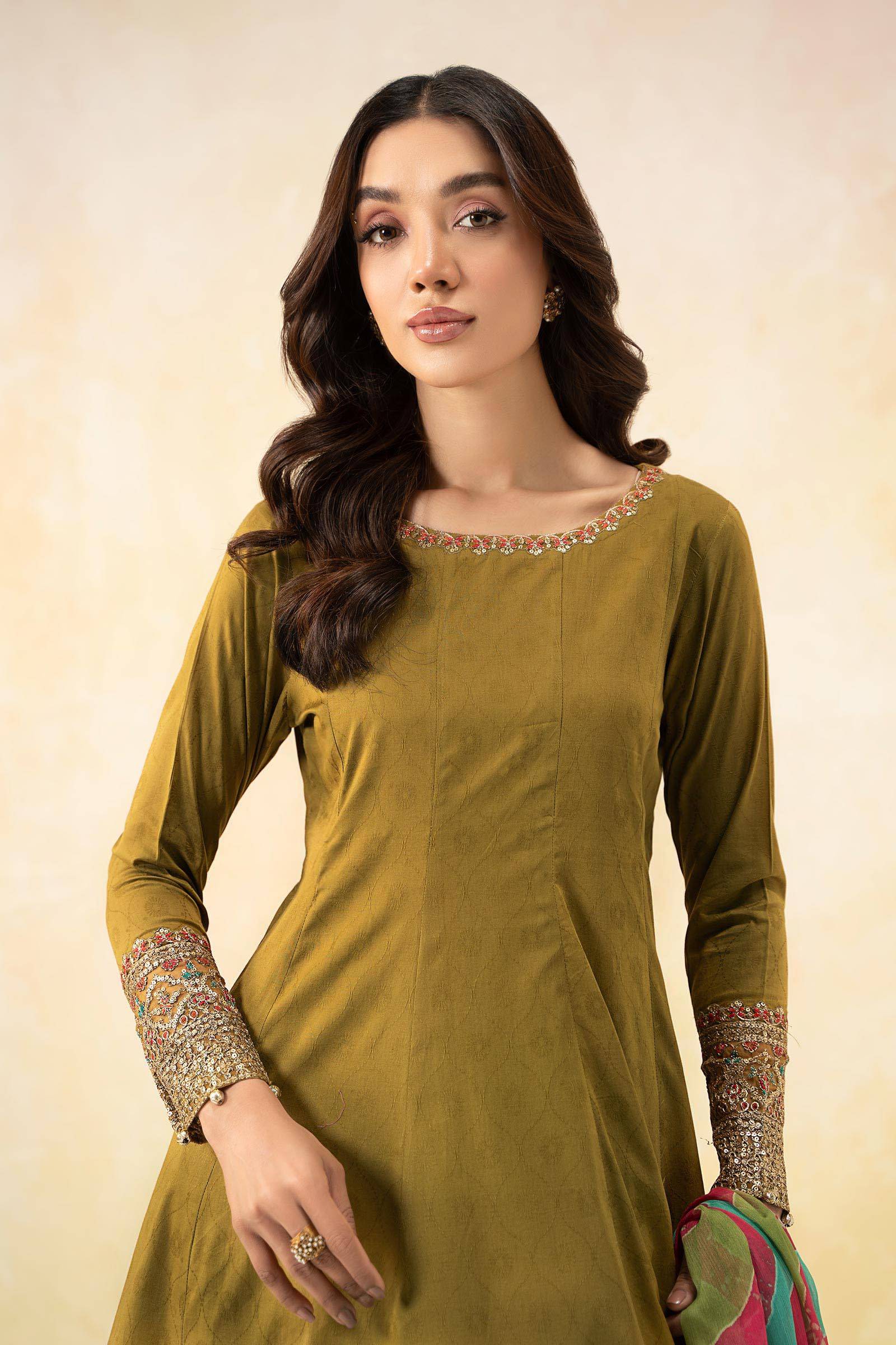 Maira B | Ready to Wear | DW-EF25-10 Green by Maria Faisal - Registered Vendor of : Maria B - type : Wedding Dress - 100% original wedding dresses