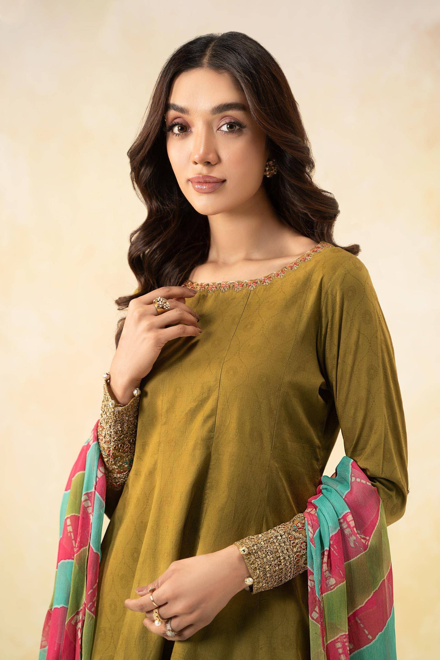 Maira B | Ready to Wear | DW-EF25-10 Green by Maria Faisal - Registered Vendor of : Maria B - type : Wedding Dress - 100% original wedding dresses